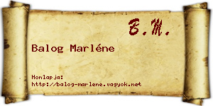 Balog Marléne névjegykártya